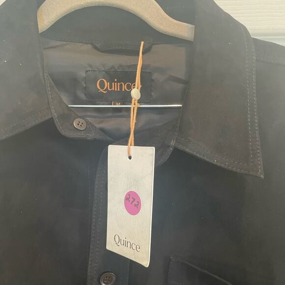 Copied - - Quince NEW 100% Suede Leather Overshirt Woman’s Size Medium Shacket - Picture 7 of 7